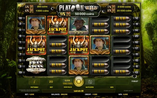 Play Platoon Wild Progressive at Happyluke.com